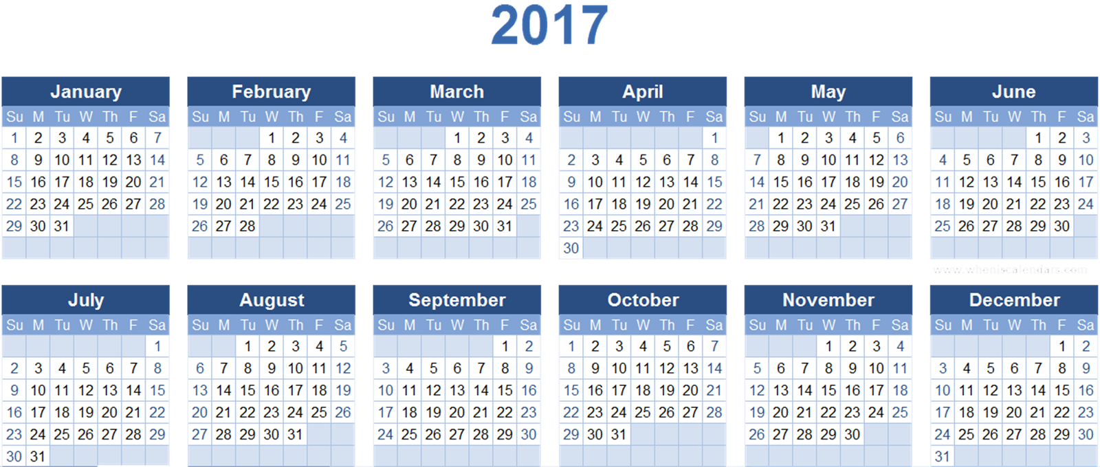 2017 Calendar 4 Transparent PNG Image