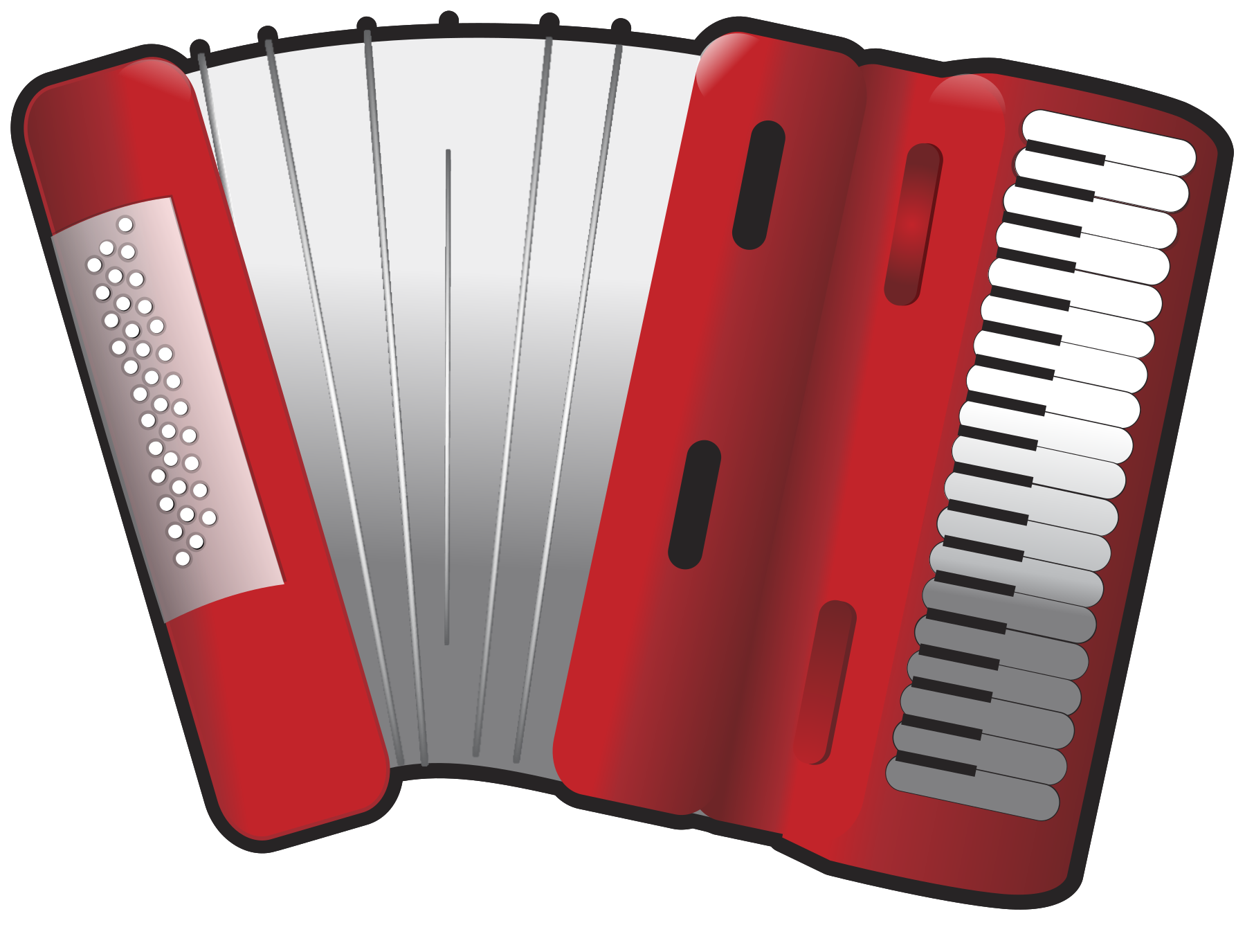 Vector Red Accordion Transparent PNG Image
