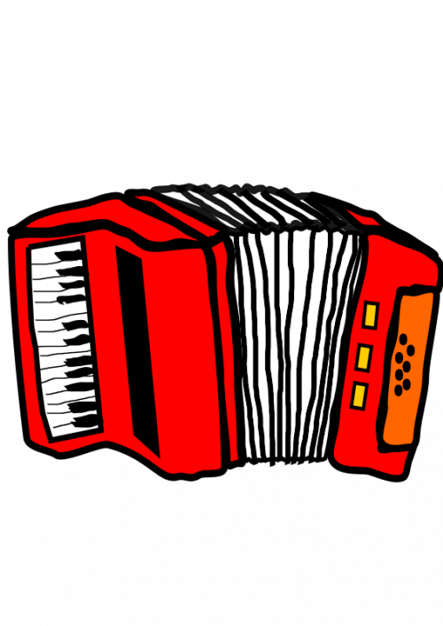 Vector Red Accordion Transparent PNG Image