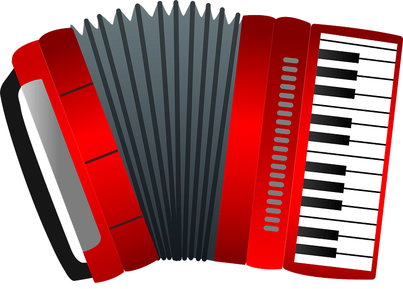 Vector Red Accordion Transparent PNG Image