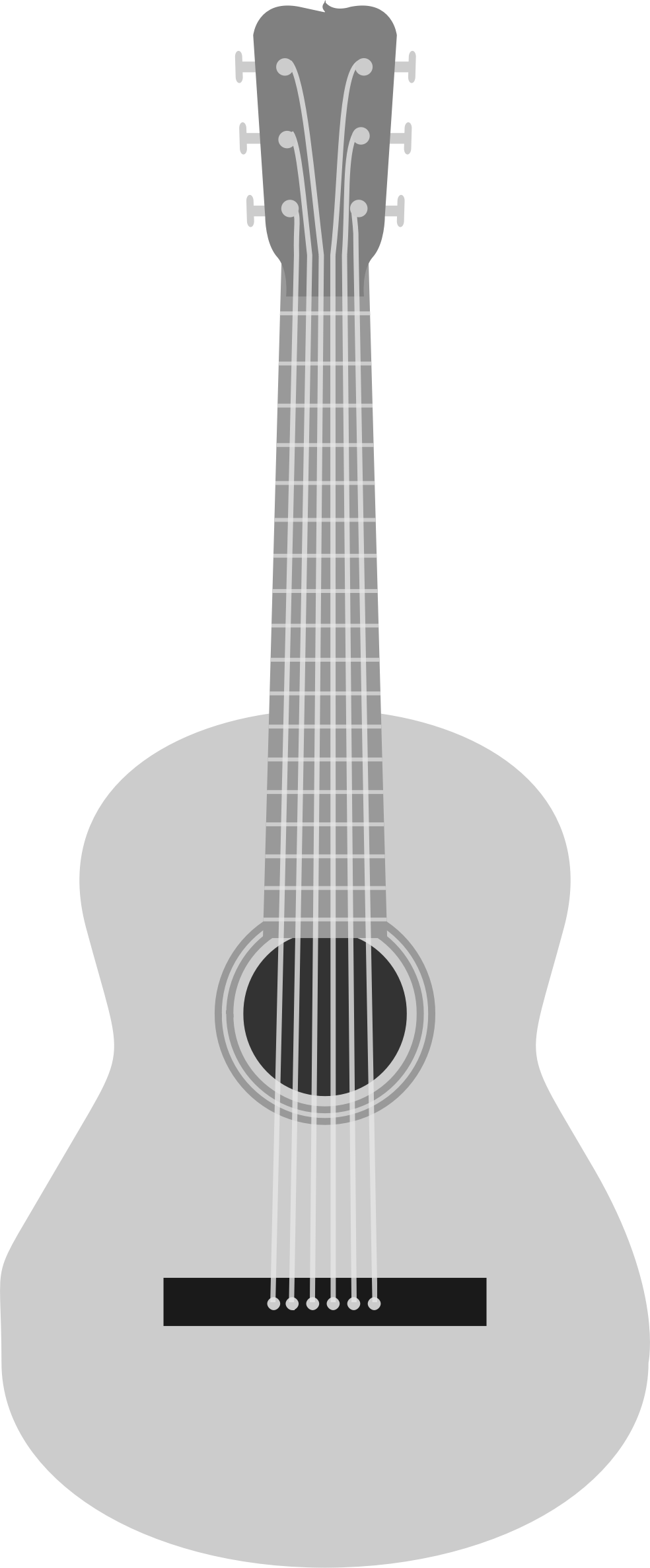 Guitar Acoustic Vector Silver Transparent PNG Image
