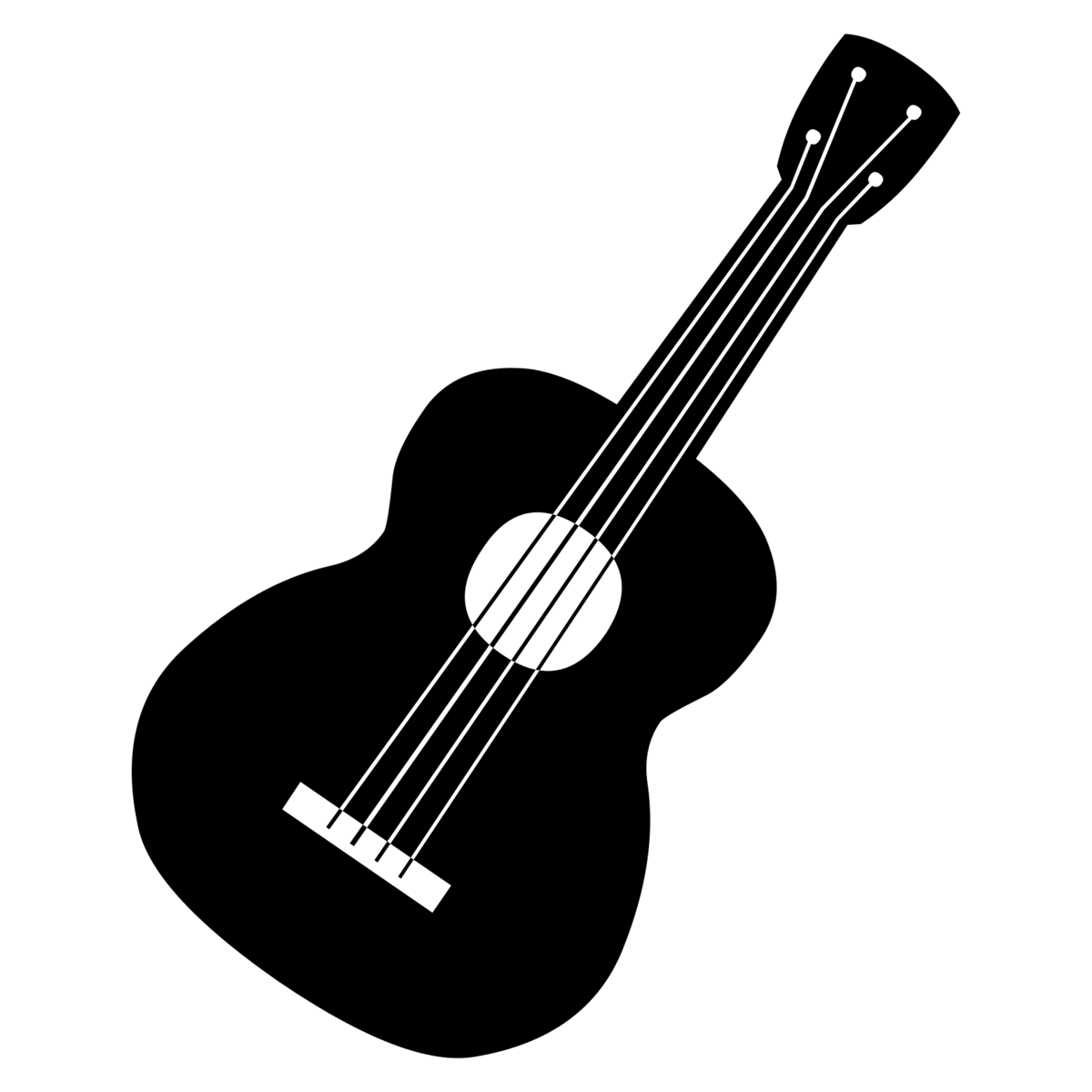 Guitar Acoustic Vector Black Transparent PNG Image