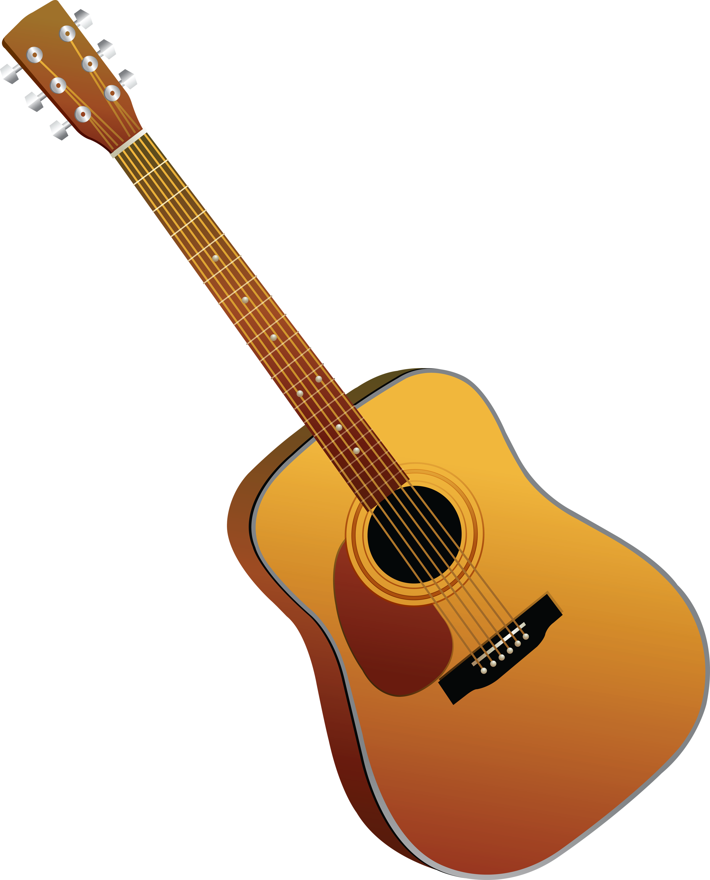 Guitar Acoustic Vector Golden Transparent PNG Image