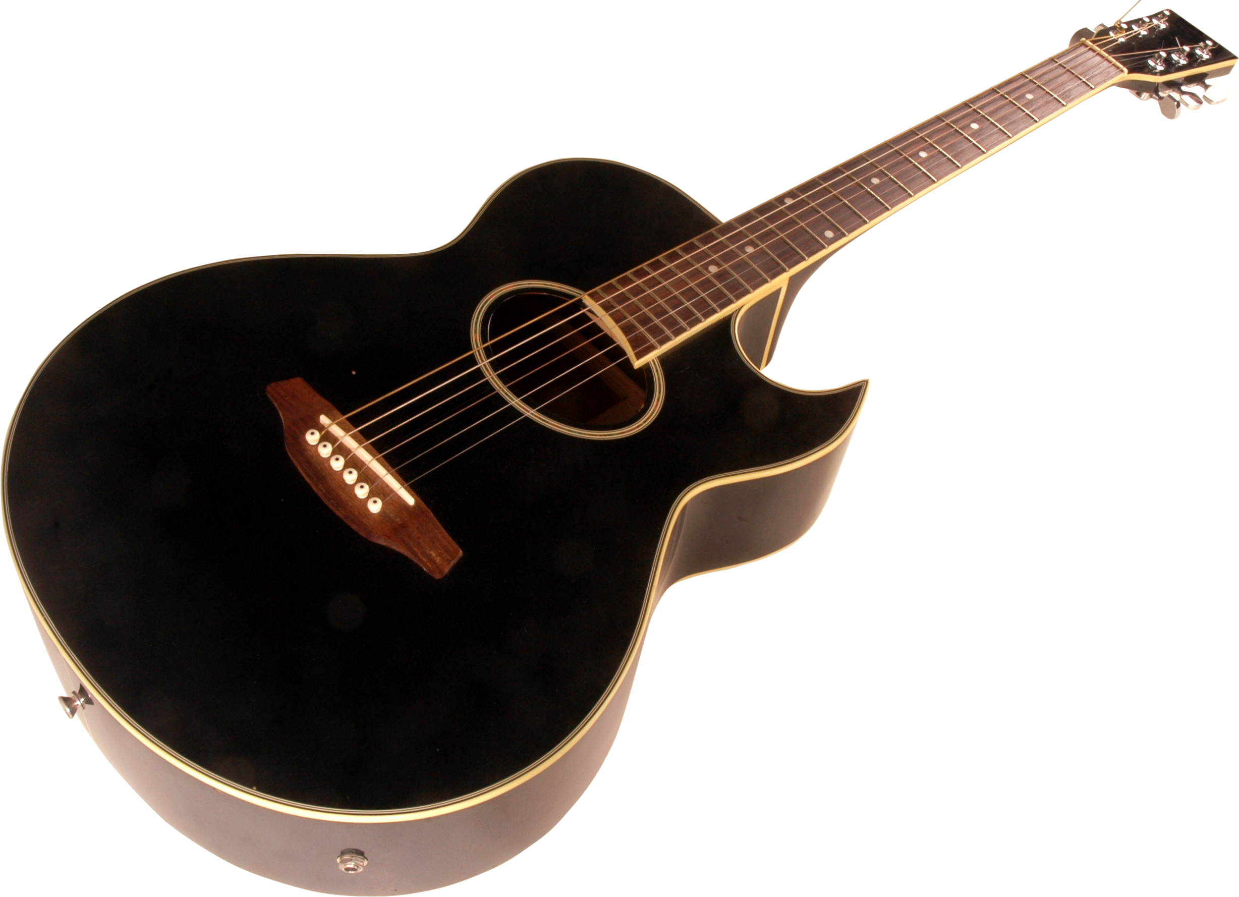Guitar Acoustic Black Transparent PNG Image