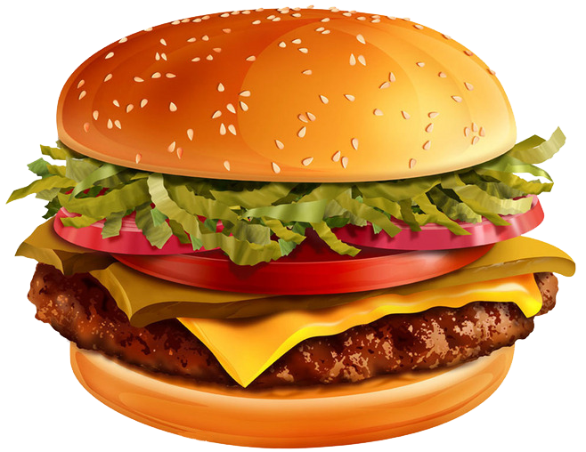 Food Big Hamburger Fast Burger Transparent PNG Image