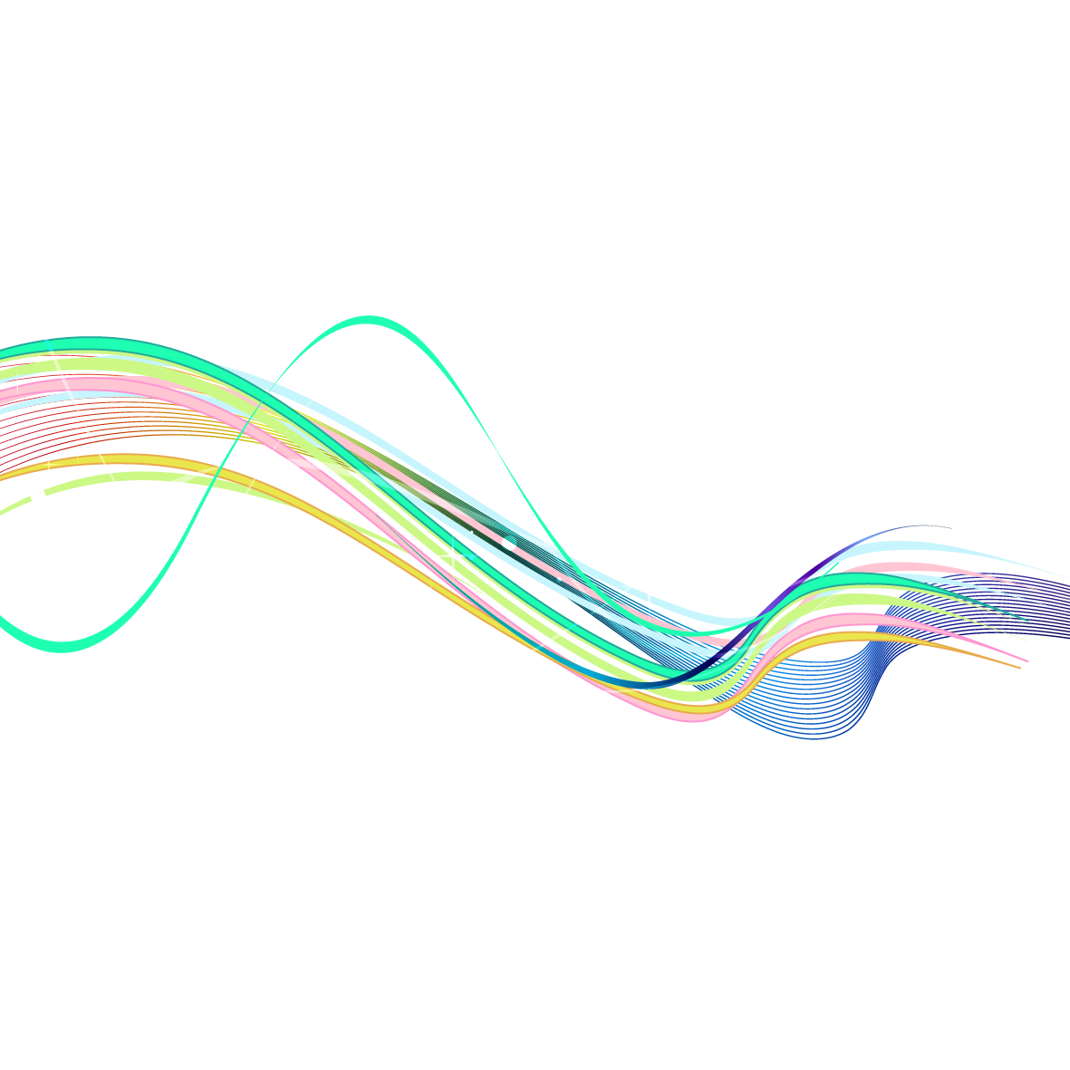 Color Rainbow Vector Lines Curve Transparent PNG Image