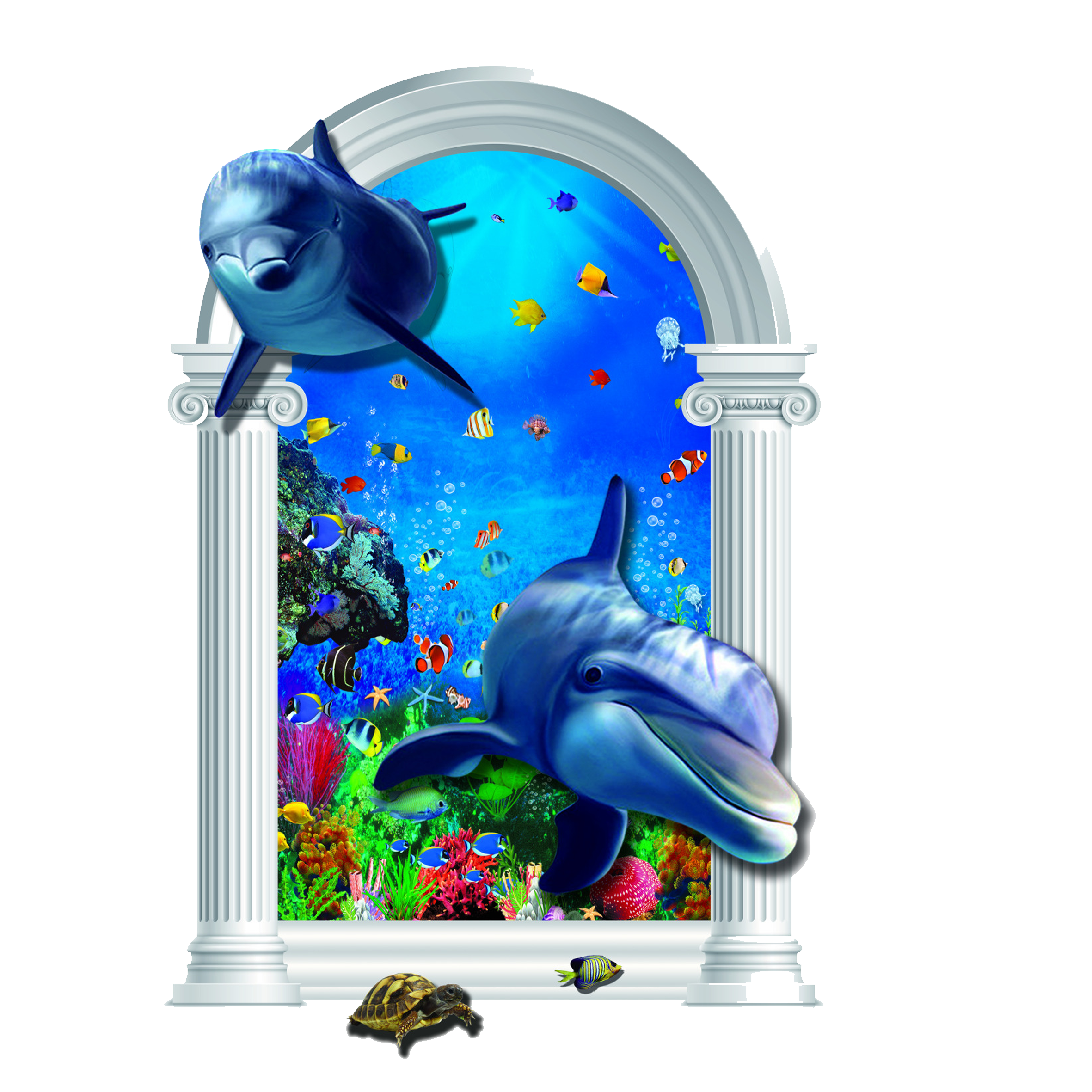 Striped Dolphin Common Backdrop 3D Transparent PNG Image