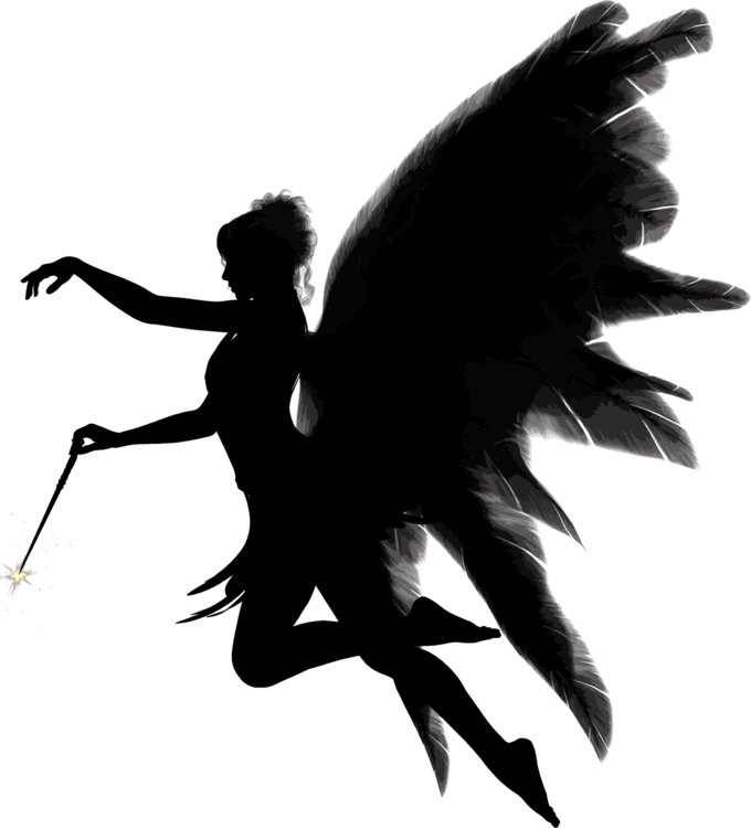 Silhouette Angel Transparent PNG Image