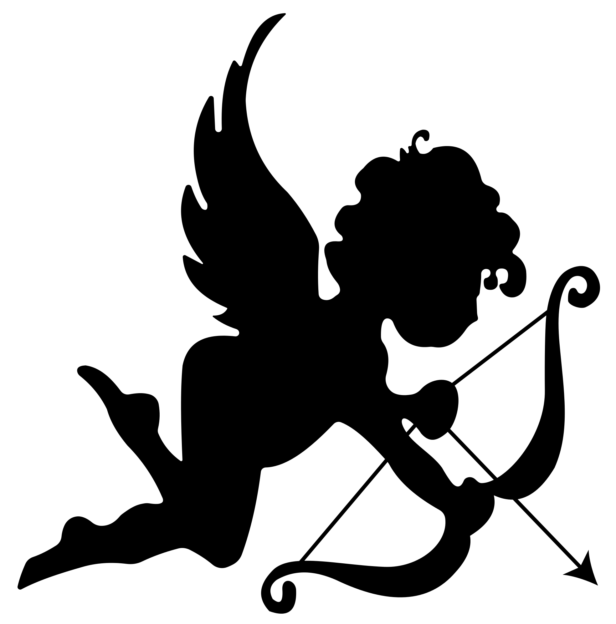 Silhouette Angel Transparent PNG Image
