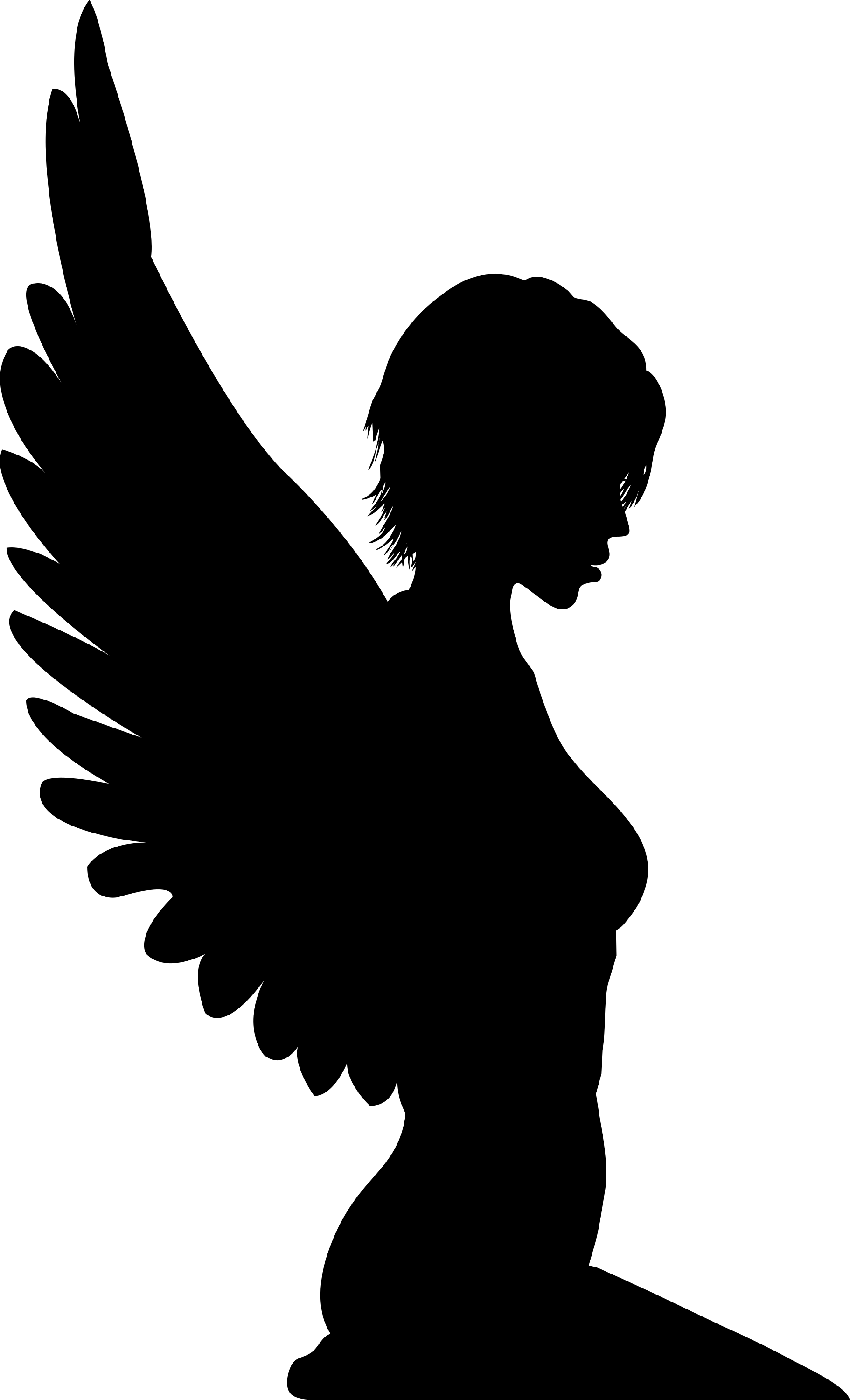 Silhouette Angel Transparent PNG Image