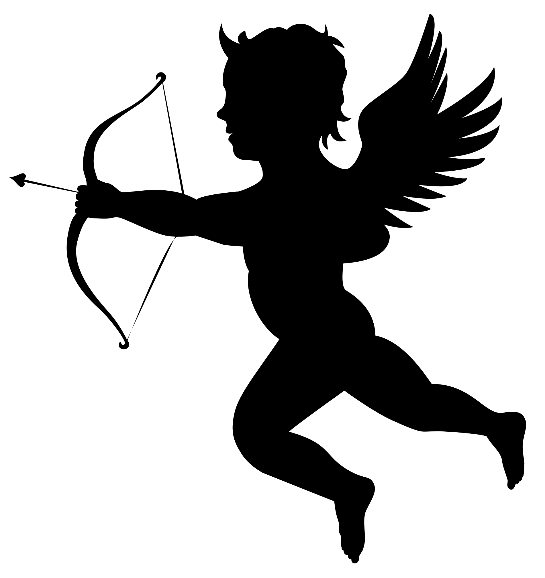 Silhouette Angel Transparent PNG Image