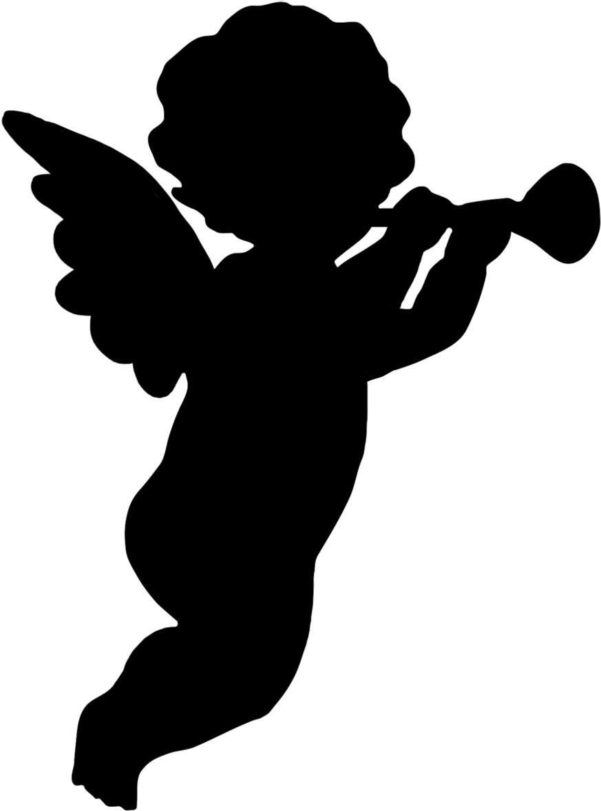 Silhouette Angel Transparent PNG Image