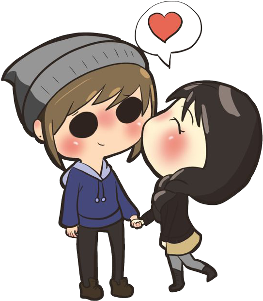 Chibi Couple Love Anime Transparent PNG Image