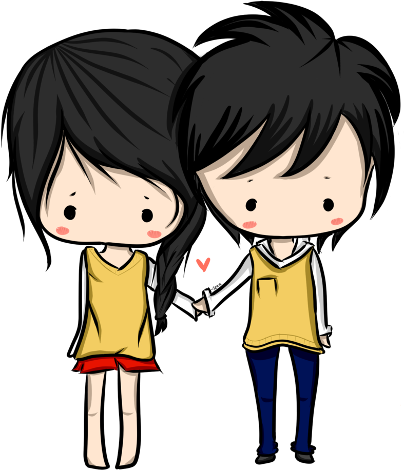 High School Couple Anime Transparent PNG Image