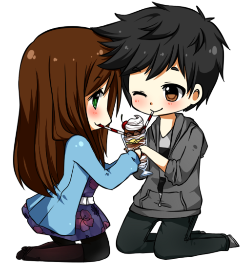 High School Couple Anime Transparent PNG Image
