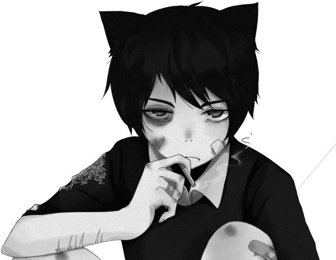 Boy Anime Sad Transparent PNG Image