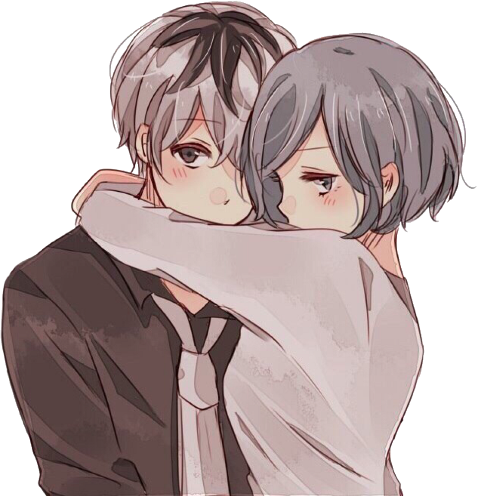 High School Couple Anime Transparent PNG Image