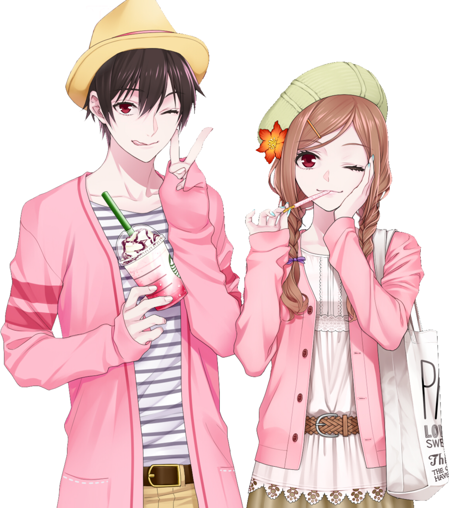 Cute Couple Anime Transparent PNG Image