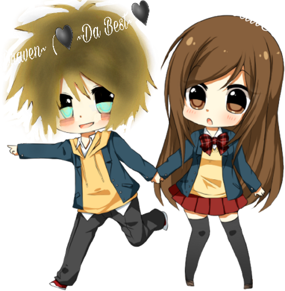 Chibi Couple Anime Transparent PNG Image