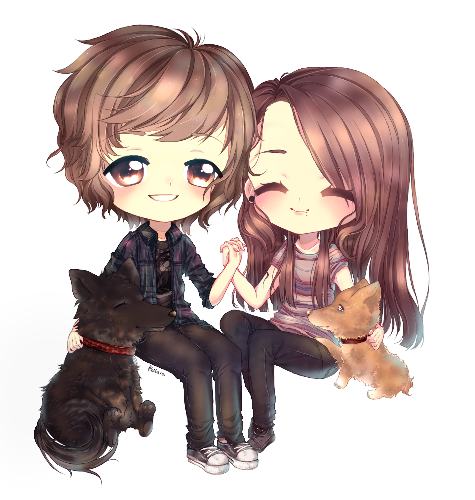 Chibi Couple Anime Transparent PNG Image