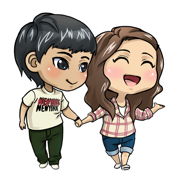 Cute Couple Anime Transparent PNG Image
