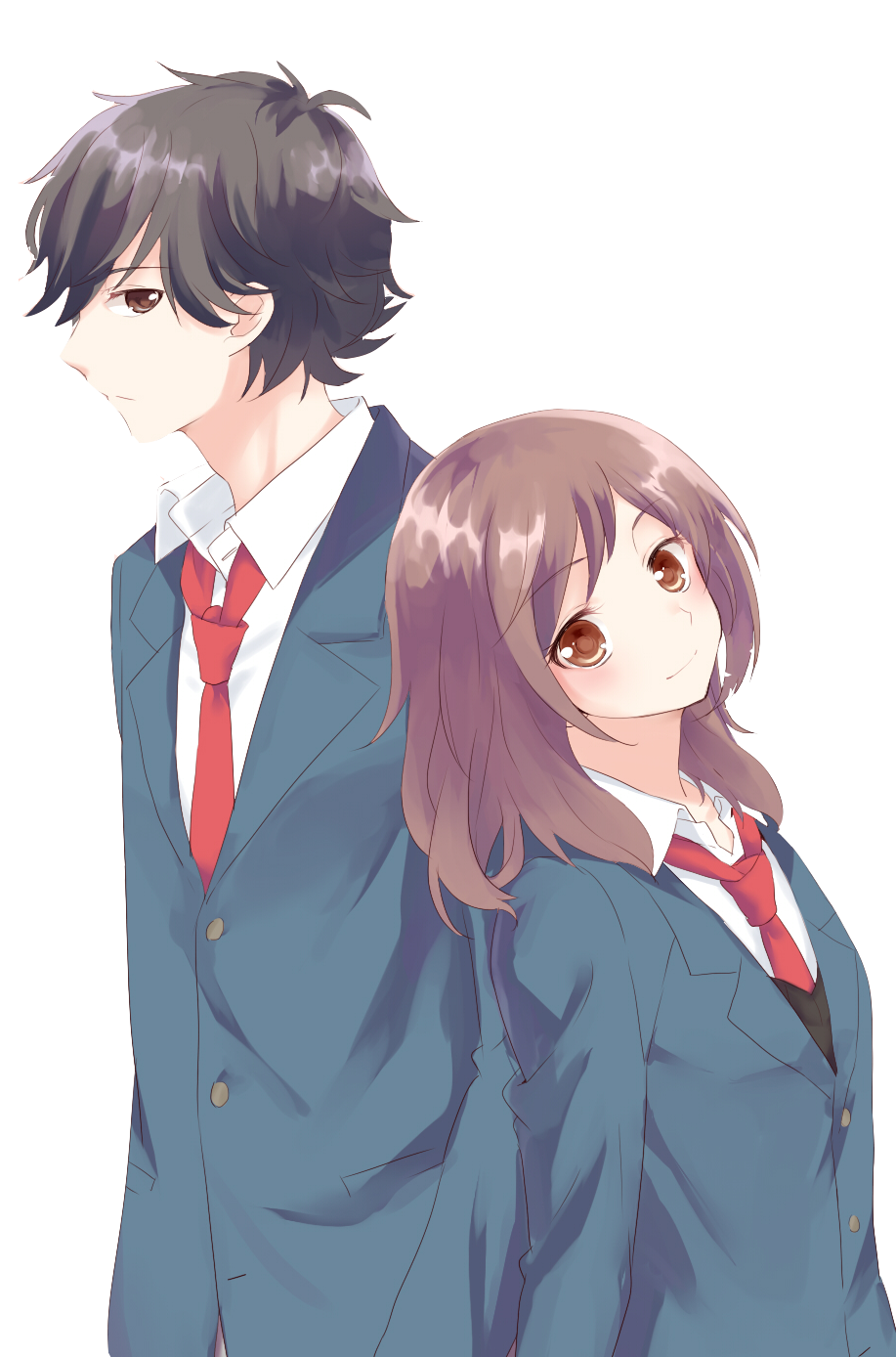 High School Couple Anime Transparent PNG Image