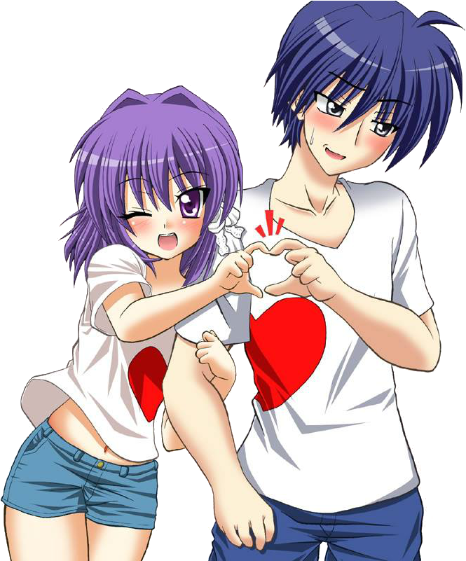 Cute Couple Anime Transparent PNG Image