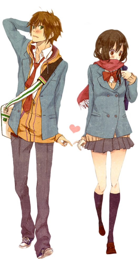 Cute Couple Anime Transparent PNG Image
