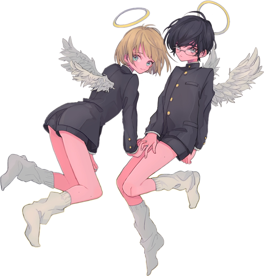 High School Couple Anime Transparent PNG Image