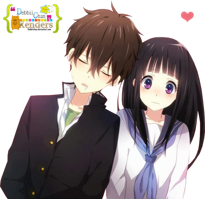 High School Couple Anime Transparent PNG Image