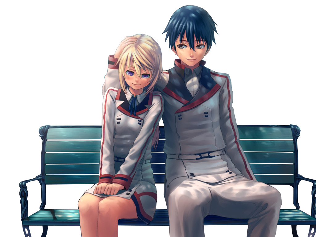 High School Couple Anime Transparent PNG Image
