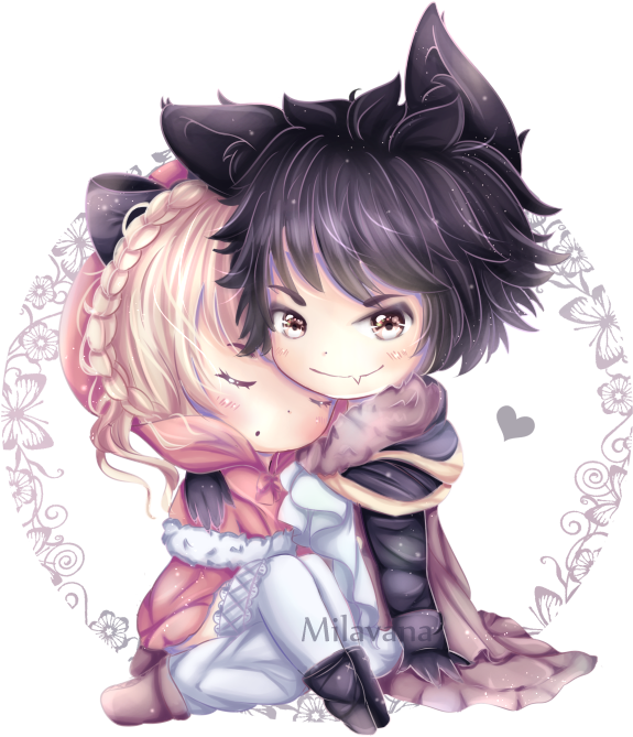 Chibi Couple Anime Transparent PNG Image