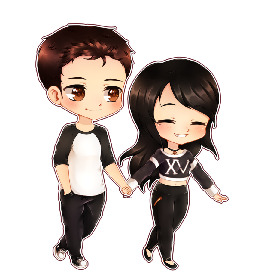 Chibi Couple Anime Transparent PNG Image