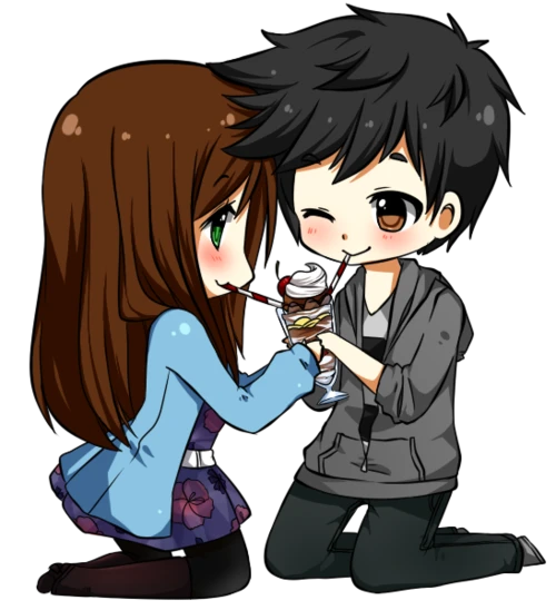 Cute Couple Anime Transparent PNG Image