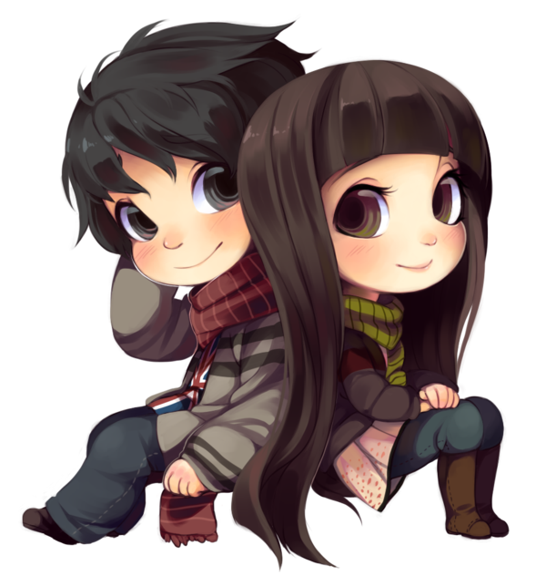 Cute Couple Anime Transparent PNG Image