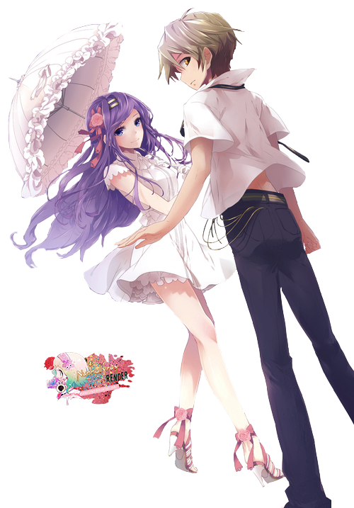 Cute Couple Anime Transparent PNG Image