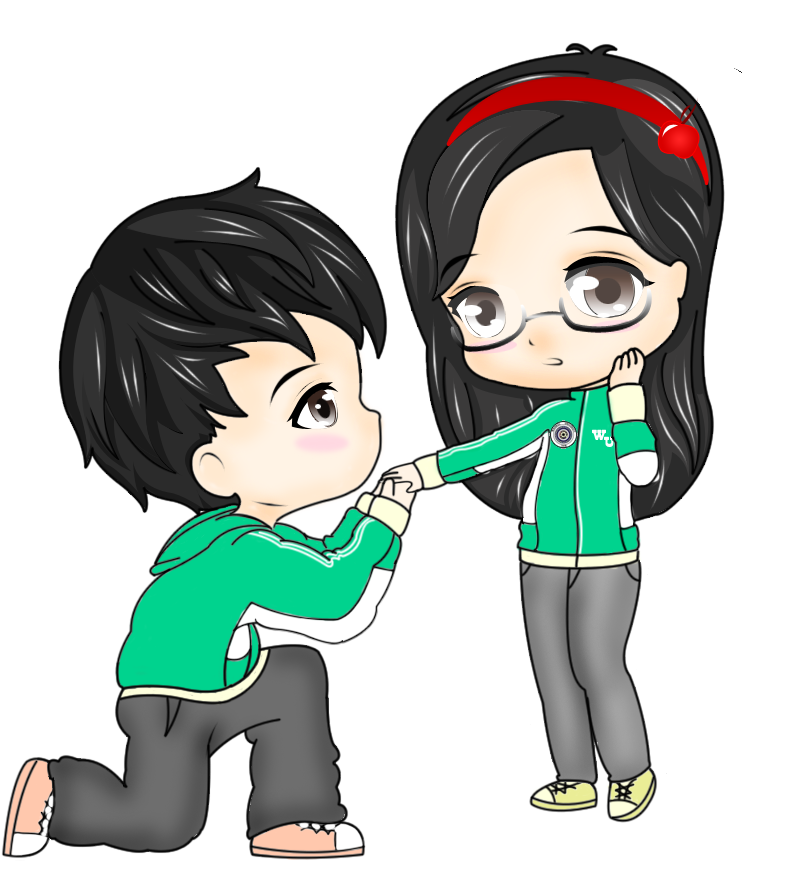 Chibi Couple Anime Transparent PNG Image