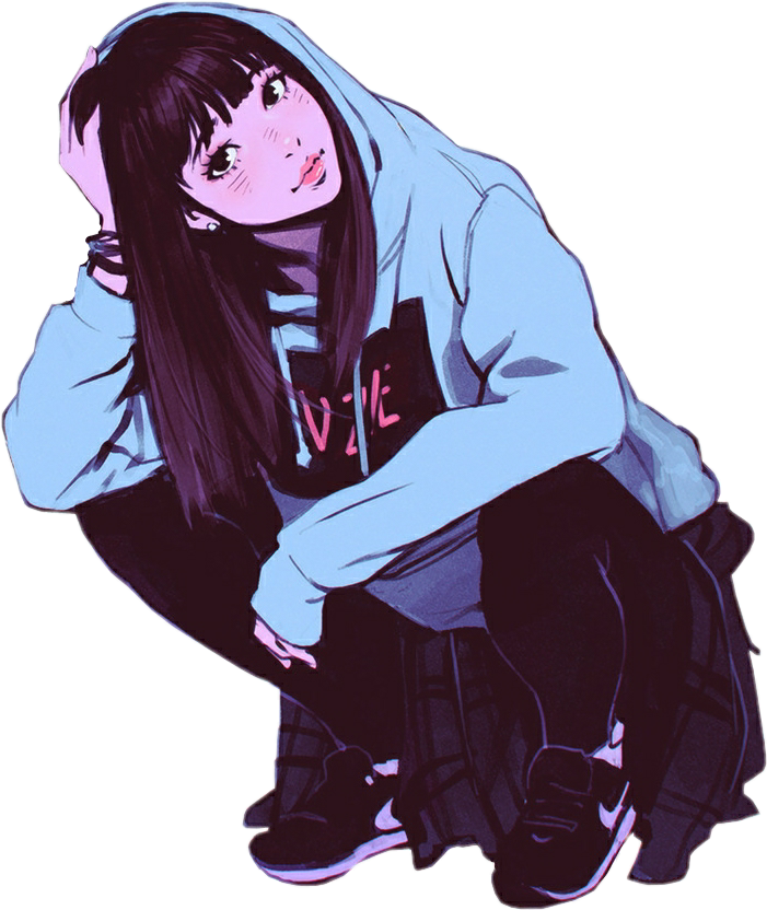 Girl Anime Aesthetic Transparent PNG Image