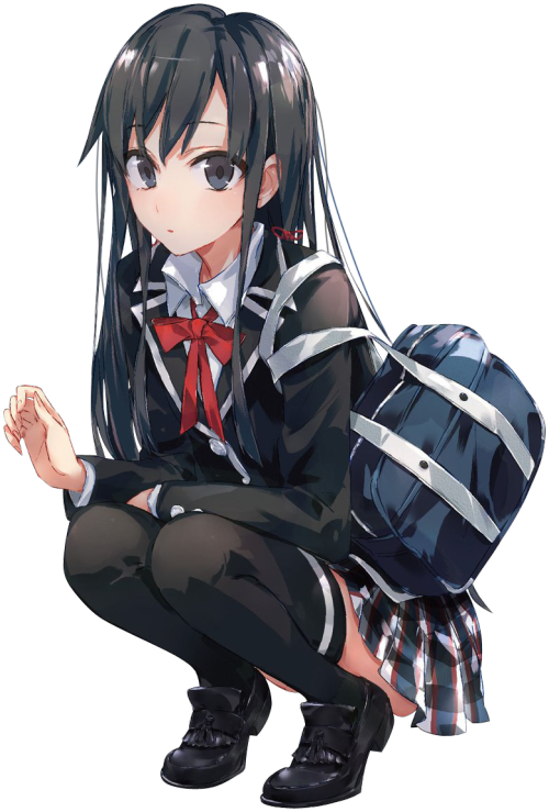 School Anime Girl Transparent PNG Image