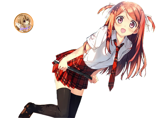 School Anime Girl Transparent PNG Image
