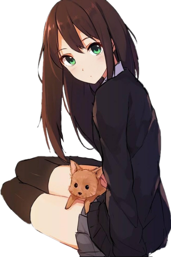 School Anime Girl Transparent PNG Image