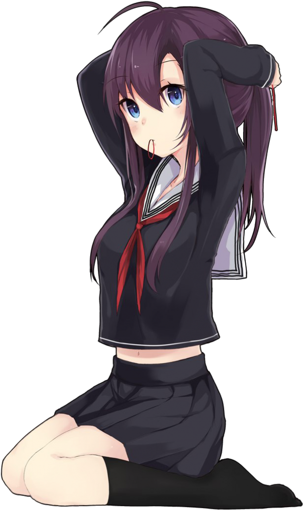 School Anime Girl Transparent PNG Image