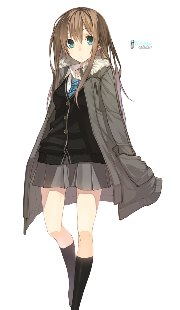 School Anime Girl Transparent PNG Image