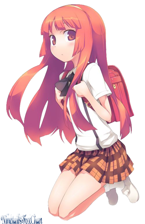 School Anime Girl Transparent PNG Image