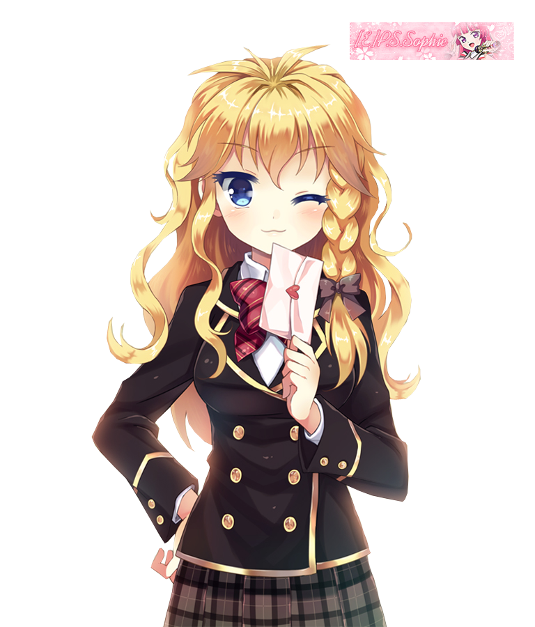School Anime Girl Transparent PNG Image