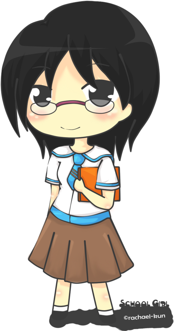 School Vector Anime Girl Transparent PNG Image