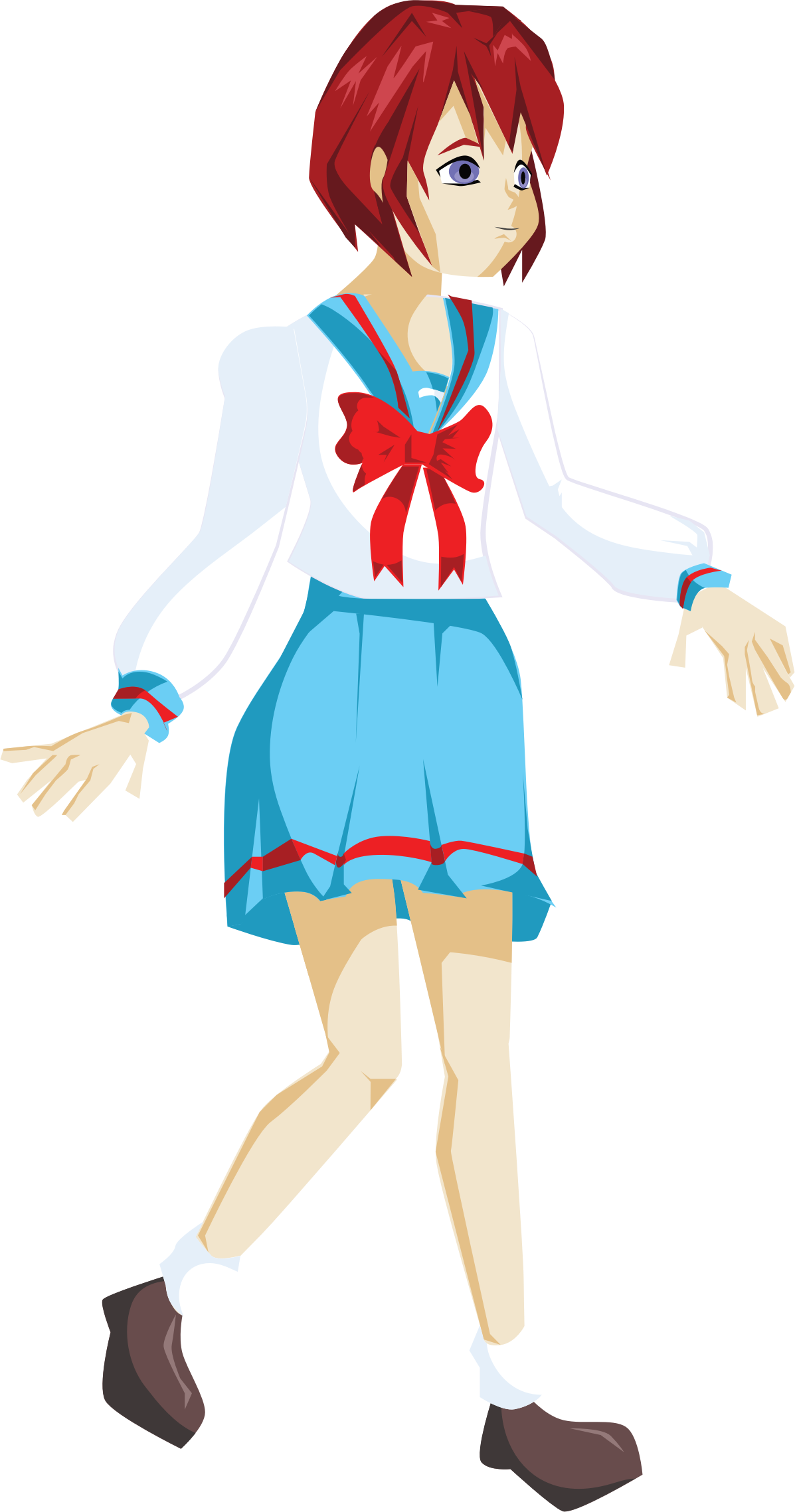 School Vector Anime Girl Transparent PNG Image