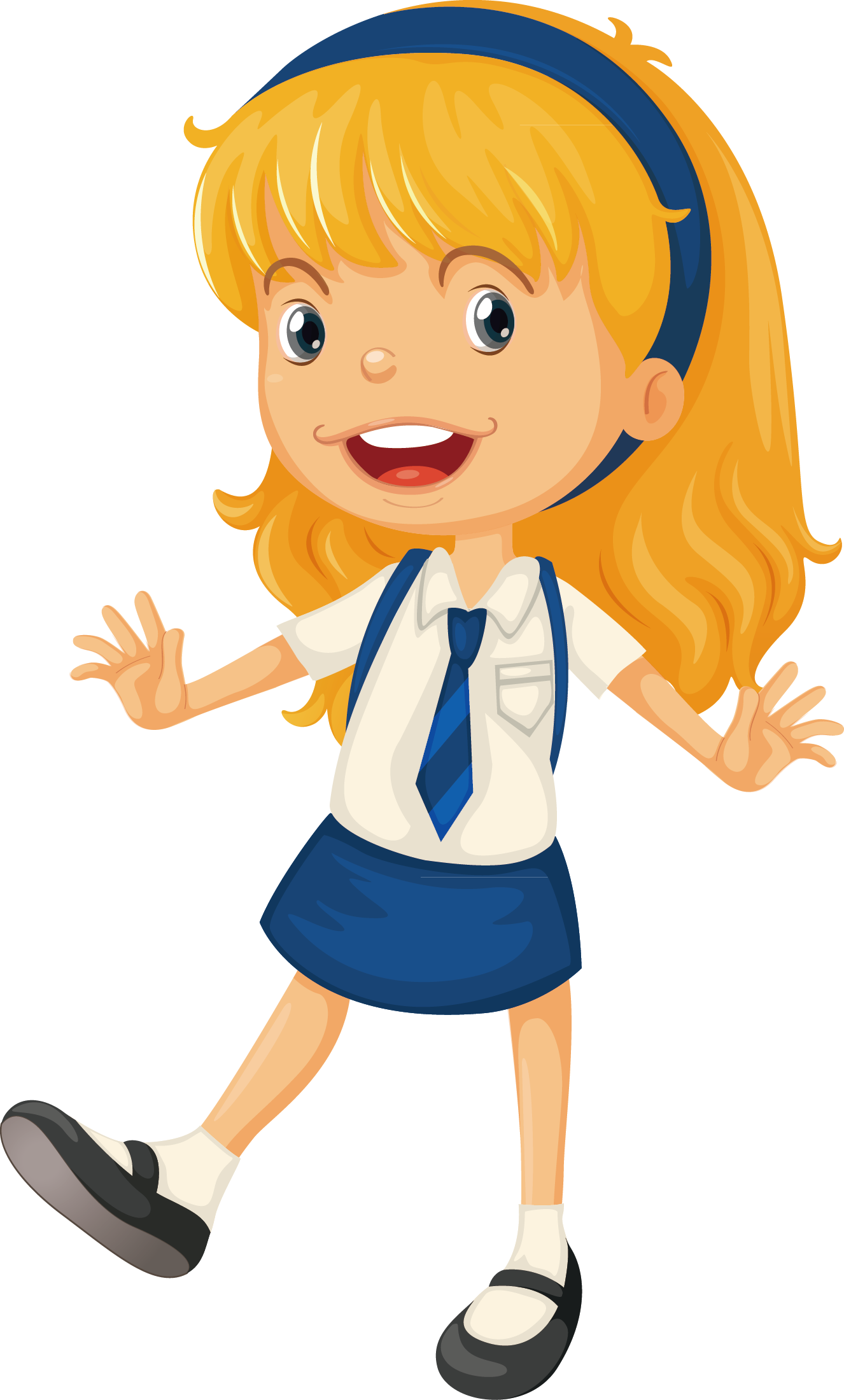 School Vector Anime Girl Transparent PNG Image