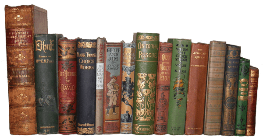 Antique Book Stack Transparent PNG Image
