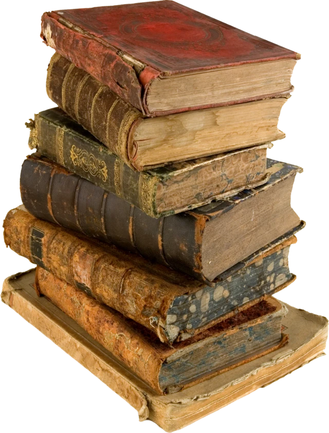 Antique Book Stack Transparent PNG Image